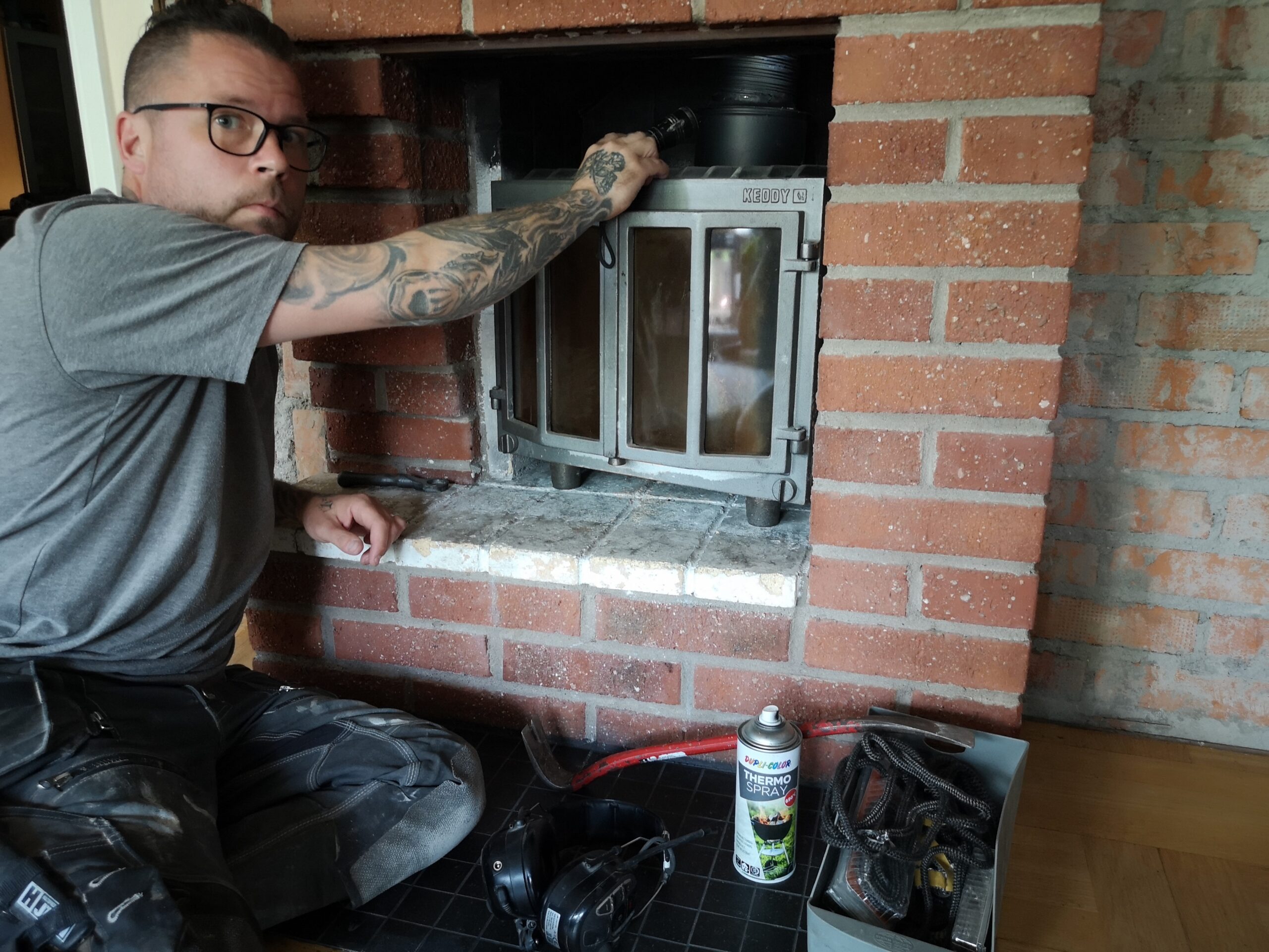 Spisinstallation – insättning av vedkamin
